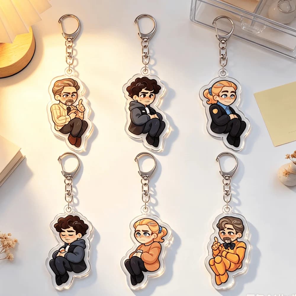 for FNAF Mike Schmidt William Afton Vanessa Series Peripheral Acrylic Keychain Backpack Accessories Festival Gift Ornament