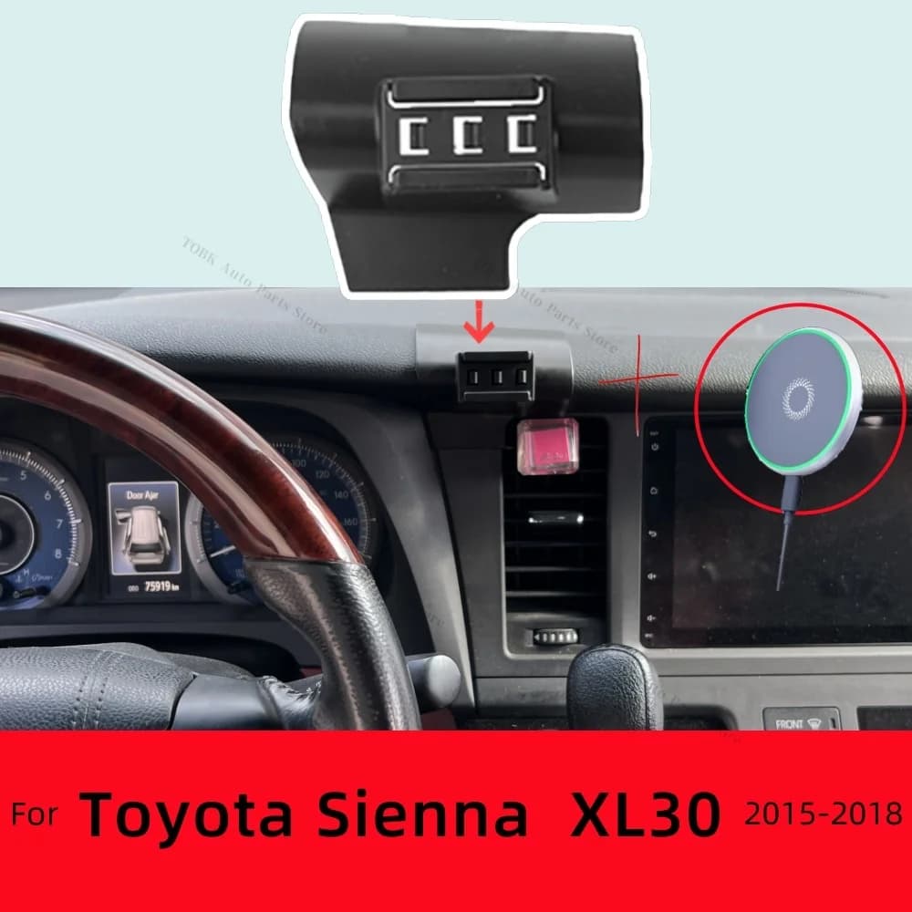 Magnetic Car Phone Holder for Toyota Sienna LE XLE XL30 2015-2018 Special Wireless Charging Bracket Accessories MagSafe