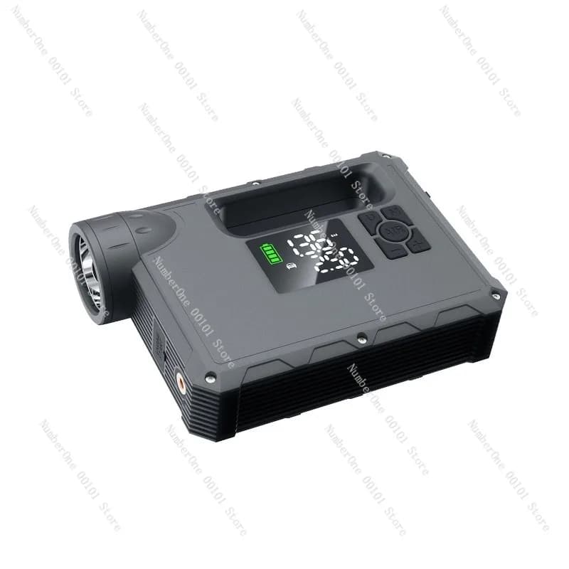 Avviatore d'emergenza per auto da esterno con compressore d'aria 5-in-1, ricarica USB, 12V diesel e doppia alimentazione