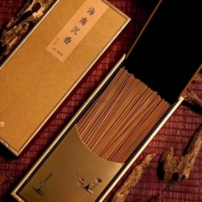 100g Autentici Bastoncini di Incenso Naturale di Agarwood di Hainan per Purificazione e Profumazione Domestica, Incenso per il Sonno e il Culto del Buddha