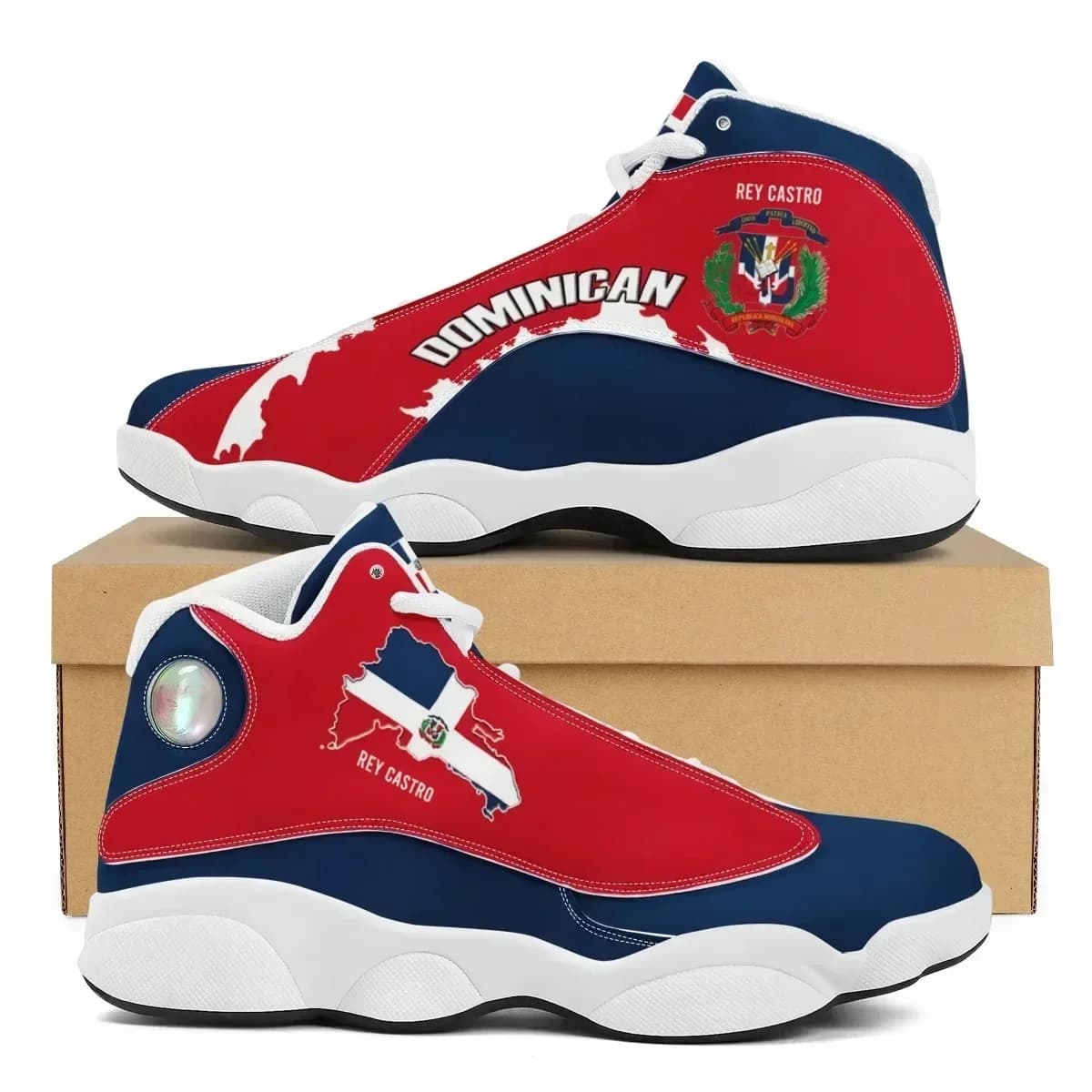 Sneakers with laces for teenagers with dominicana flag print, comfortable and durable running shoes, outdoor shoes, basketball sports shoes for boys and men