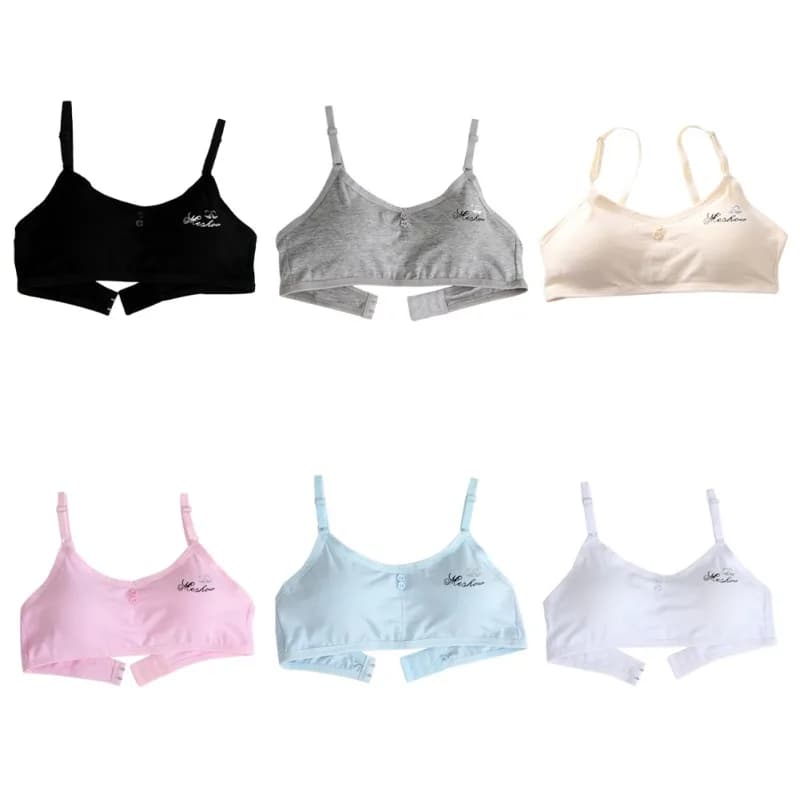Reggiseni di cotone per bambini biancheria intima per ragazze reggiseni da allenamento per adolescenti reggiseno intimo in cotone morbido solido Top gilet per ragazze