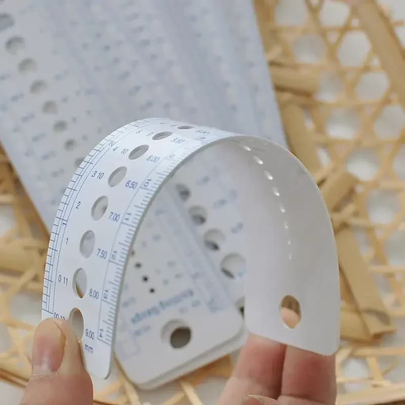 Calibro per ago da maglia in plastica Strumento per righello da pollici Cm Costura Accessori per cucire Strumenti