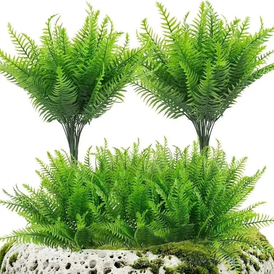 1/3/4PCS Artificial Boston Fern Stems UV Resistant Faux Simulation Plastic Greenery Plants for Outdoor Home Room Garden Decor