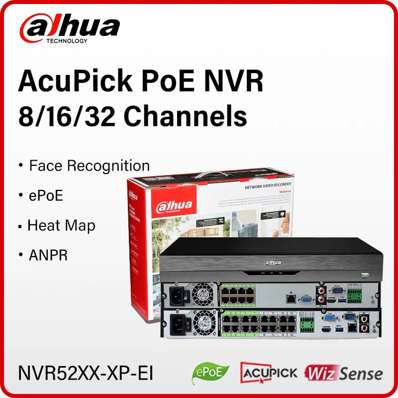 Dahua WizSense 8 16 32CH PoE NVR AcuPick Smart To Video Recorder Support 32MP 8MP 4MP Camera WEB NVR5208-8P-EI NVR5232/16-16P-EI