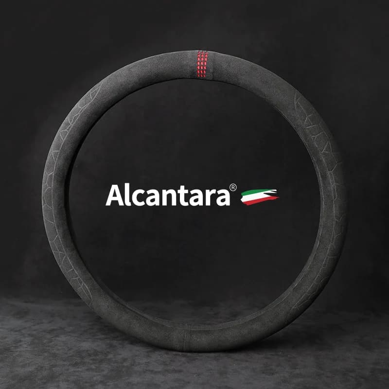 Coprivolante per auto Alcantara da 38 cm, coprivolante in pelle scamosciata importata, coprivolante universale per quattro stagioni