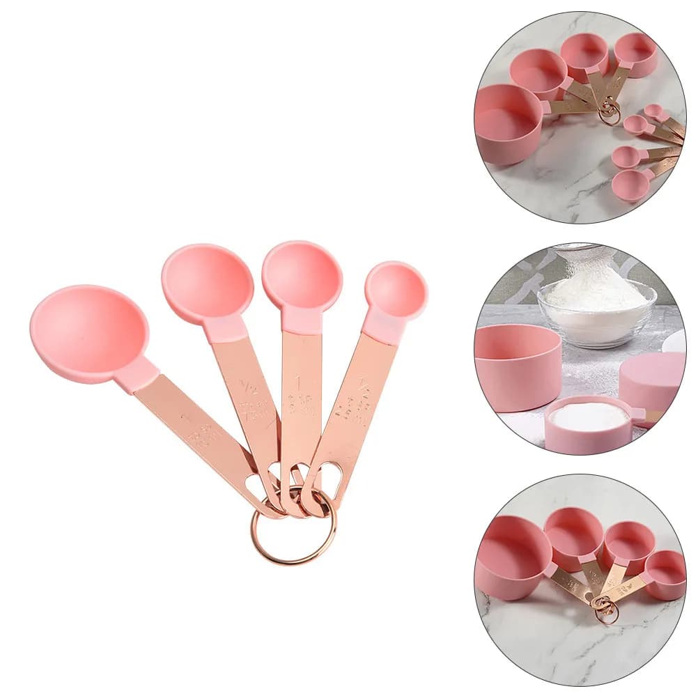 1Set Premium Measuring Cups Set with Scale Measuring Spoons for Baking Cooking Spices Milk Powder Easy Clean Clear Mark