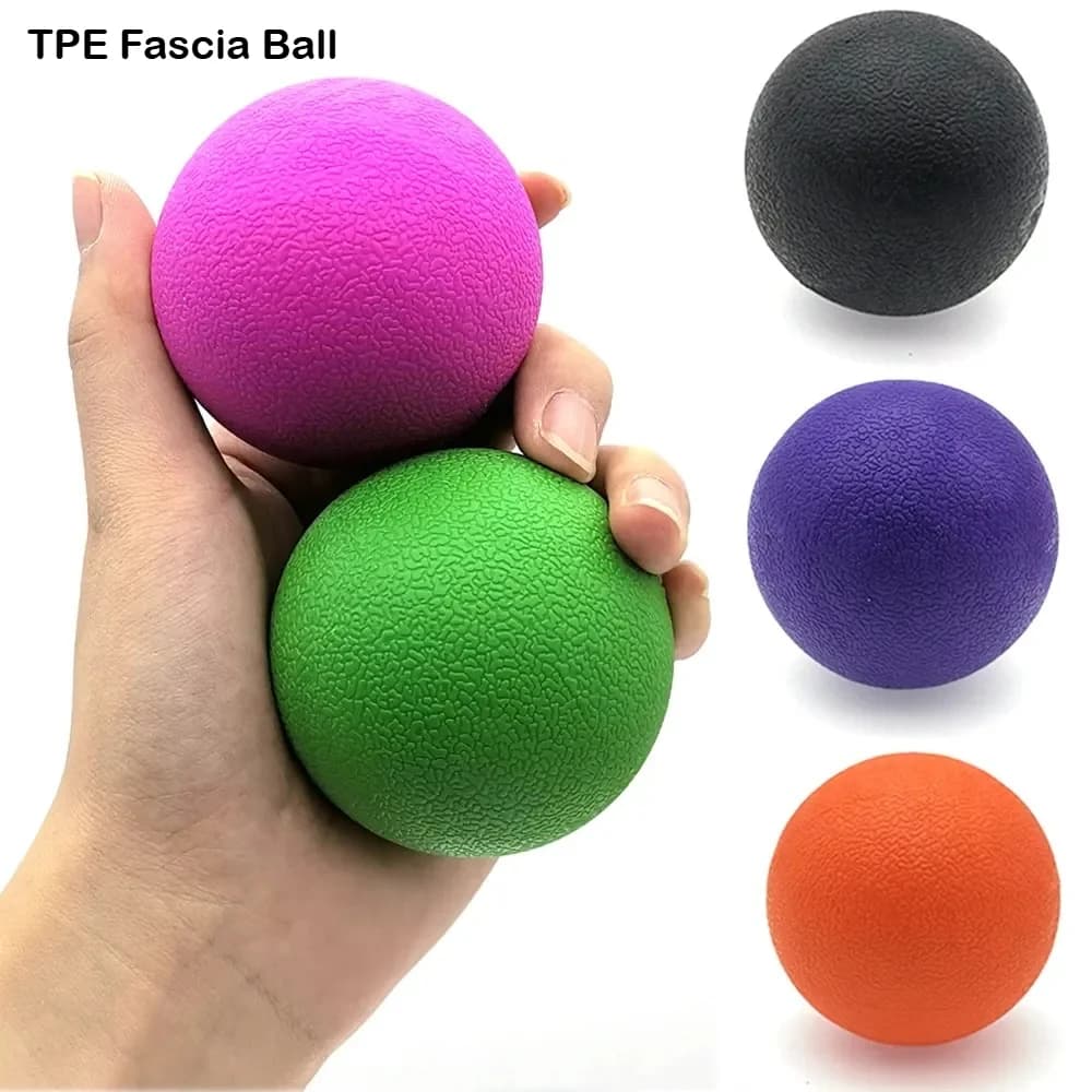 TPE Fascia Ball Lacrosse Muscle Relaxation Exercise Sports Fitness Yoga Peanut Massage Ball Trigger Point Stress Pain Relief