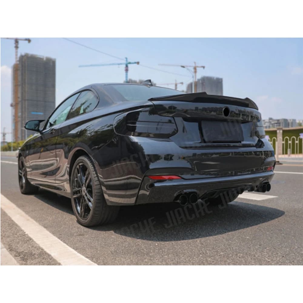 JCYECF Spoiler Diffuser Black Rear Polished for BMW Series 2 F22 M Sport 2014- 2017