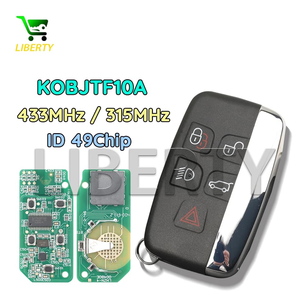 Telecomando auto con chip Liberty ID49 315/433Mhz per Jaguar XJ XF XE F PACE Land Rover Range Rover Sport Vogue Evoque Velar KOBJTF10A