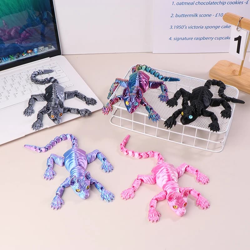 Figurina articolata senza peli realistica del gatto dello sfinge stampato in 3D Giocattolo del gattino sveglio per gli amanti dei gatti Giocattoli animali da collezione