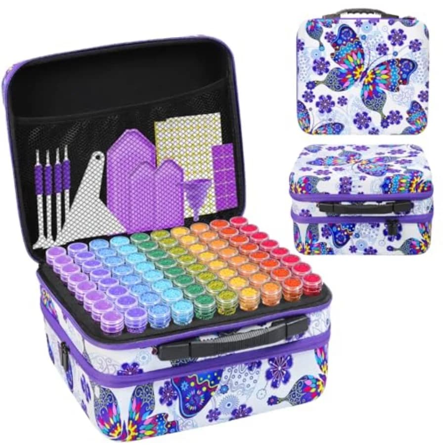 Contenitore per Diamond Painting con 240 Scomparti, Kit per Arte con Diamanti e Accessori, Scatole Organizzatrici per Gioielli e Perline