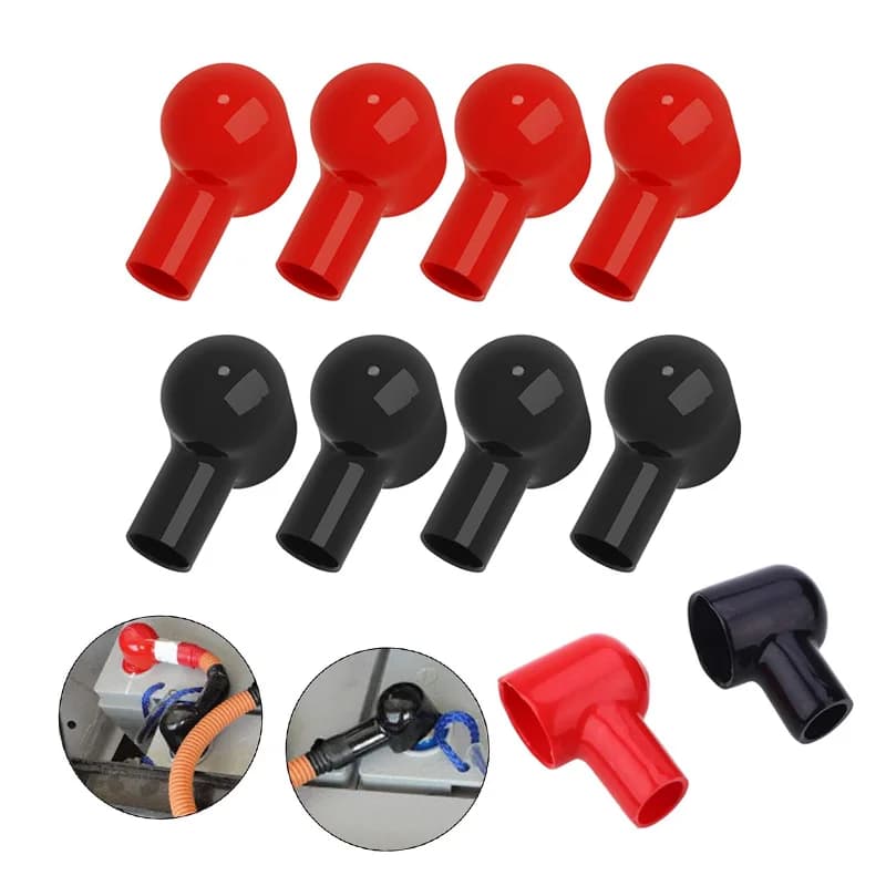 Stivali terminali batteria Coperture isolanti Coperchio protettivo capocorda cavo in PVC rosso/nero Cappucci capocorda Terminale positivo catodo batteria auto