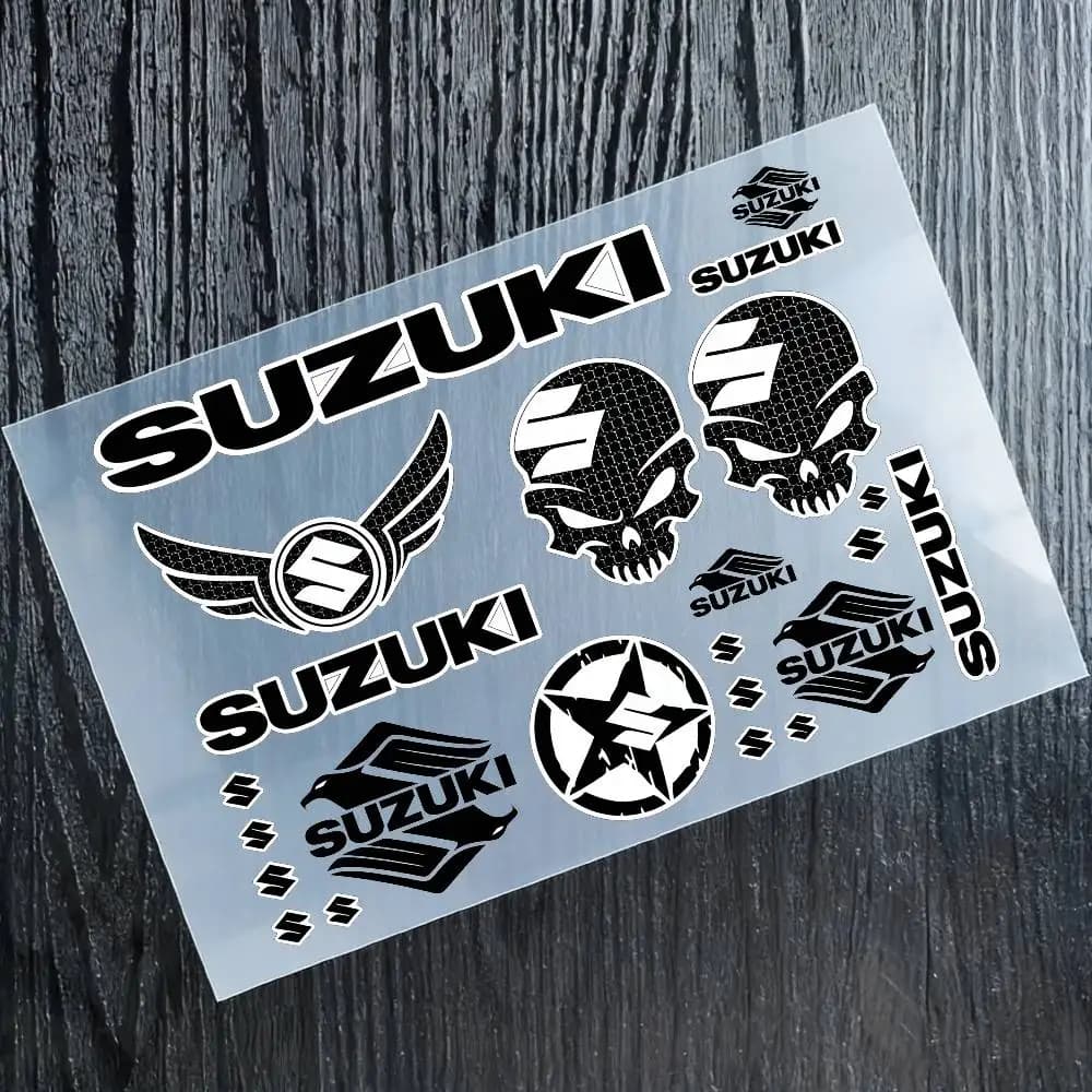 Suzuki Motorcycle Reflective Stickers, Decalcomanie Waterproof Vinyl Stickers for Helmet, Tank and Bike