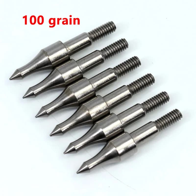 6pc 100 Grain Target Arrow Head Arrow Tips punto di tiro con l'arco per accessorio per frecce da tiro con arco composto ricurvo