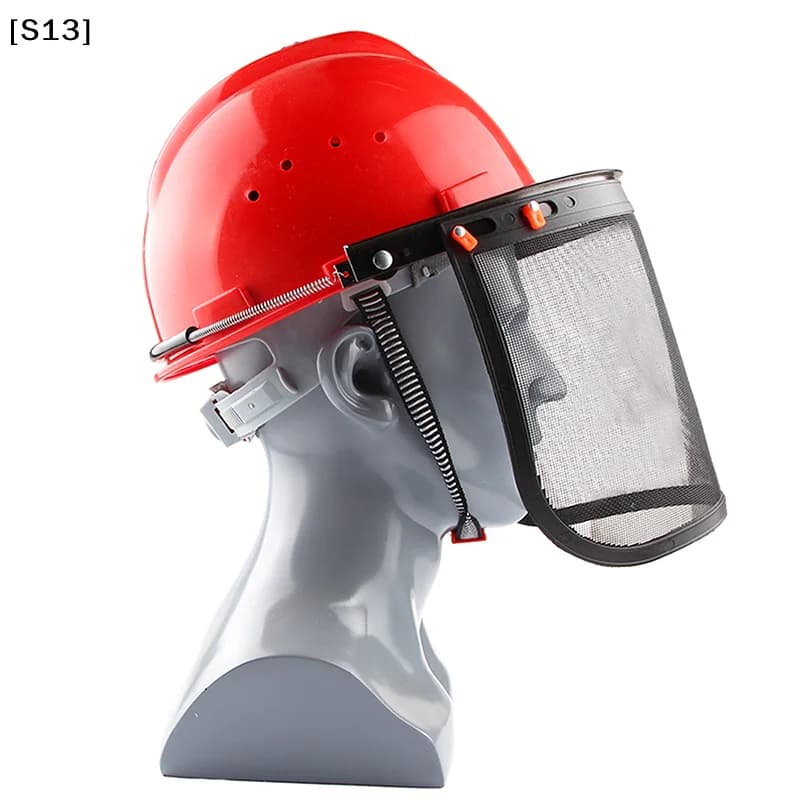 1P Garden Grass Trimmer Safety Helmet Hat With Full Face Mesh Protective Mask For Logging Brush Cutter Forestry Protection[Q][Q]