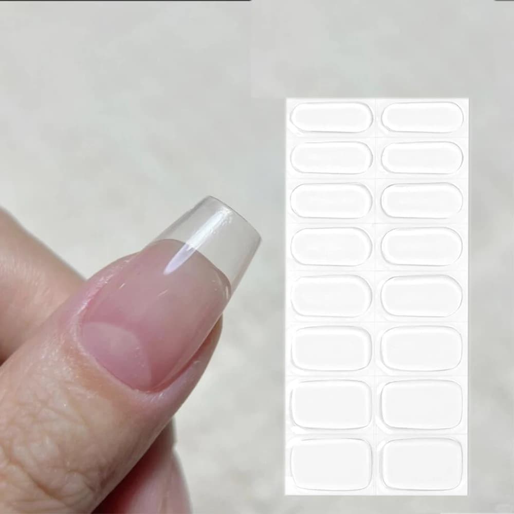 Adesivi per unghie in gel semipermanente trasparente con infusione cursore per smalto gel trasparente Lampada UV Strisce per punte per unghie estese curate Manicure fai da te * T1