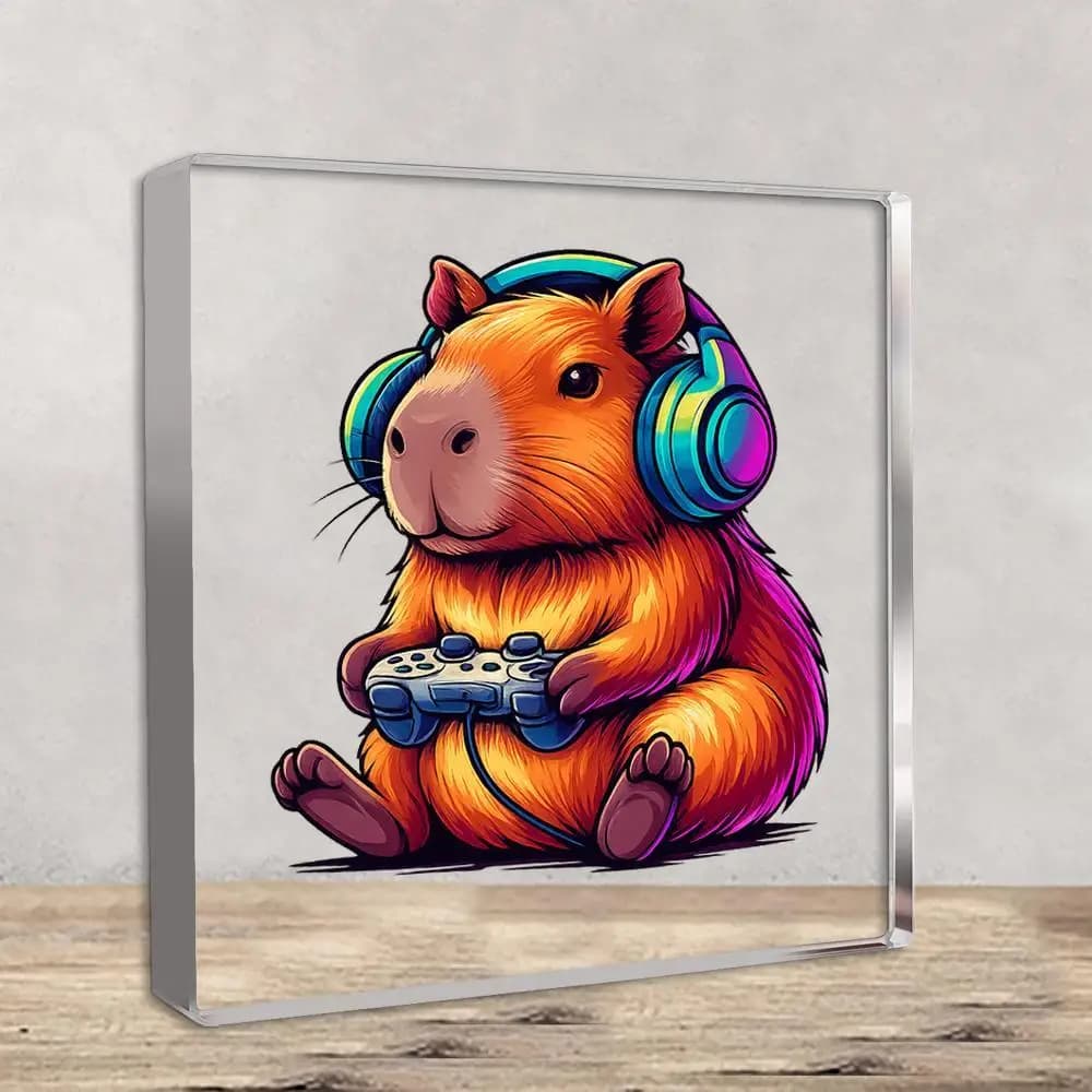Dolphin 2D Acrylic Headphone Stand Desk Statue, Cute Animal Decor for Home Office Living Room Gift