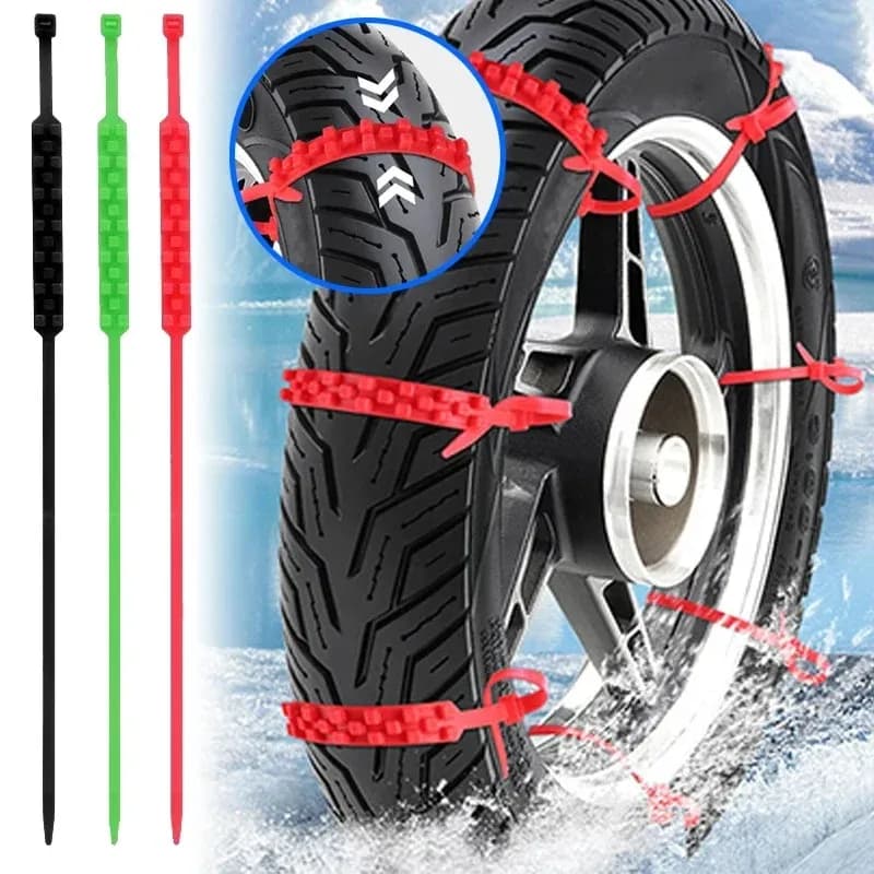 Catena antiscivolo universale per moto, bicicletta, pneumatico, ruota, lega, esterno, emergenza, pneumatico, catena da neve, accessori invernali, 10 pezzi