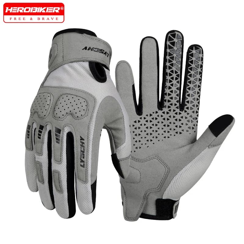 Guanti da moto protettivi per dita intere traspiranti in rete estiva Guanti da equitazione per moto touch screen da donna per uomo Guanti da motocross