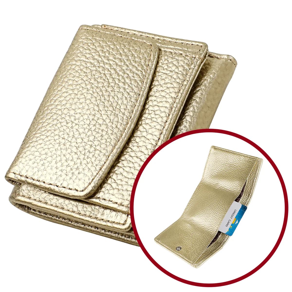 Portafoglio corto in vera pelle RFID da donna, monete e carte, borsa morbida in vera pelle di mucca, mini pochette da donna