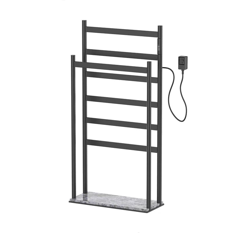 Scaldasalviette Doppio a Filo in Acciaio Inox SUS 304 Grigio Canna di Fucile, Scaldasalviette Elettrico Autoportante