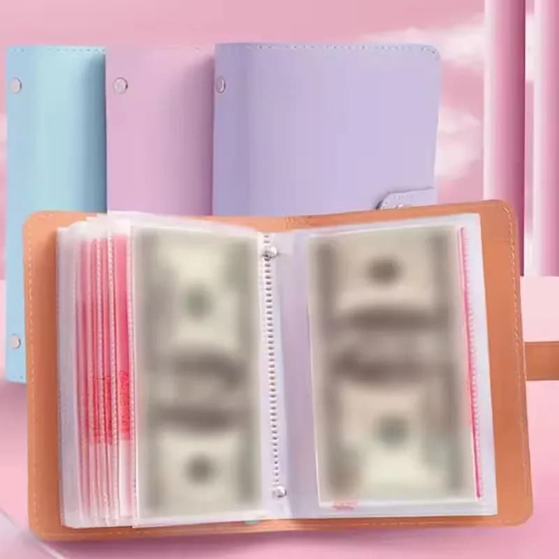 Fun $1000 Money Savings Challenge Binder Easy Waterproof 100 Envelop Savings Challenges Book Clear Leather Cash Budget Notebook