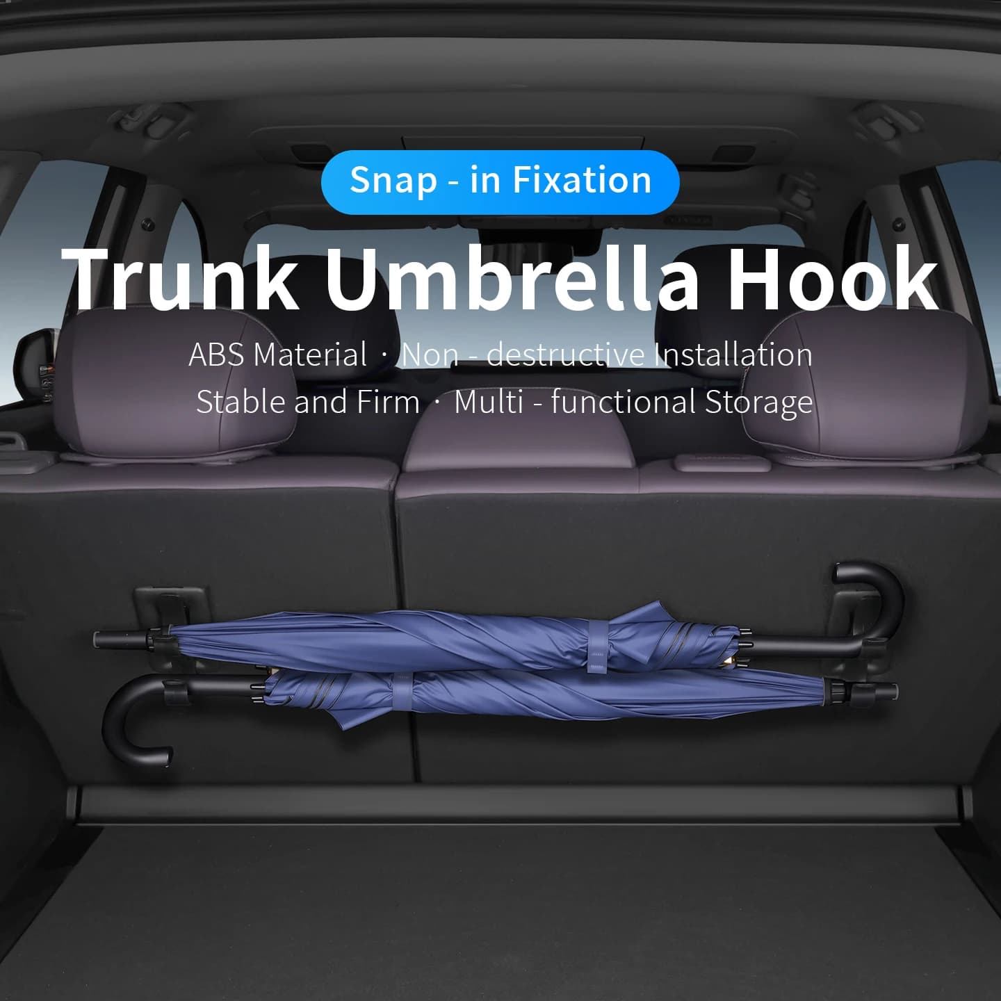 Car Umbrella Storage Hook, Rear Seat Back Hook, Car Multifunctional Hook, Rear Trunk Fishing Rod Storage Rack
