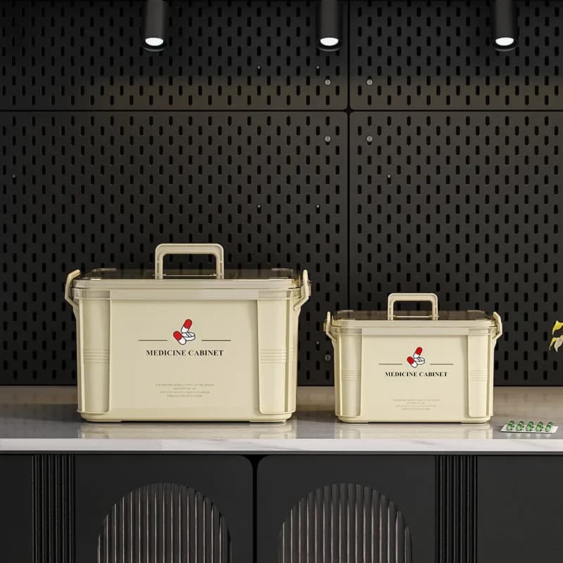 Scatola di medicinali per uso domestico Kit di pronto soccorso di grande capacità per uso domestico scatola di medicinali portatile scatola di immagazzinaggio di medicinali comunemente usata