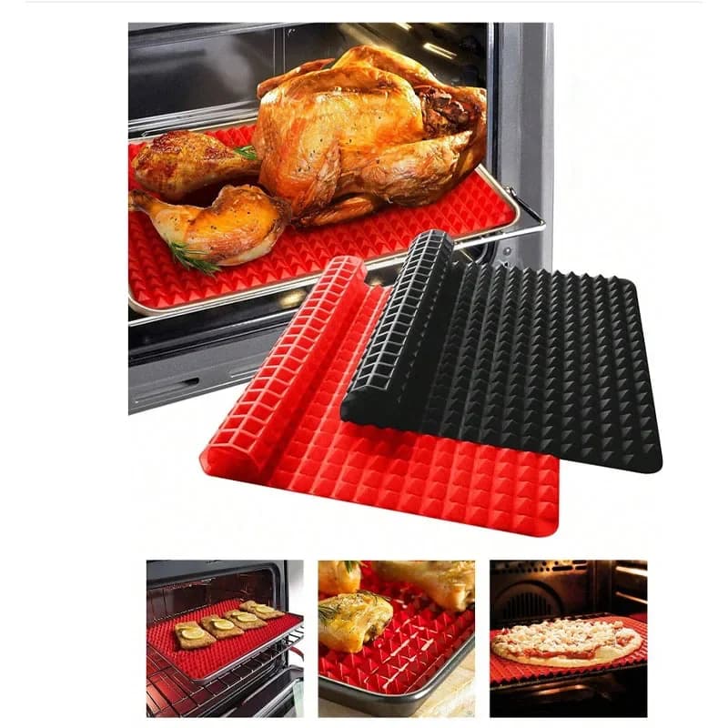 Silicone Baking Plates Non-stick Baking Baking Mat Multi-purpose Pizza Barbecue Mat Suitable for Baking Pots Barbecue Grill