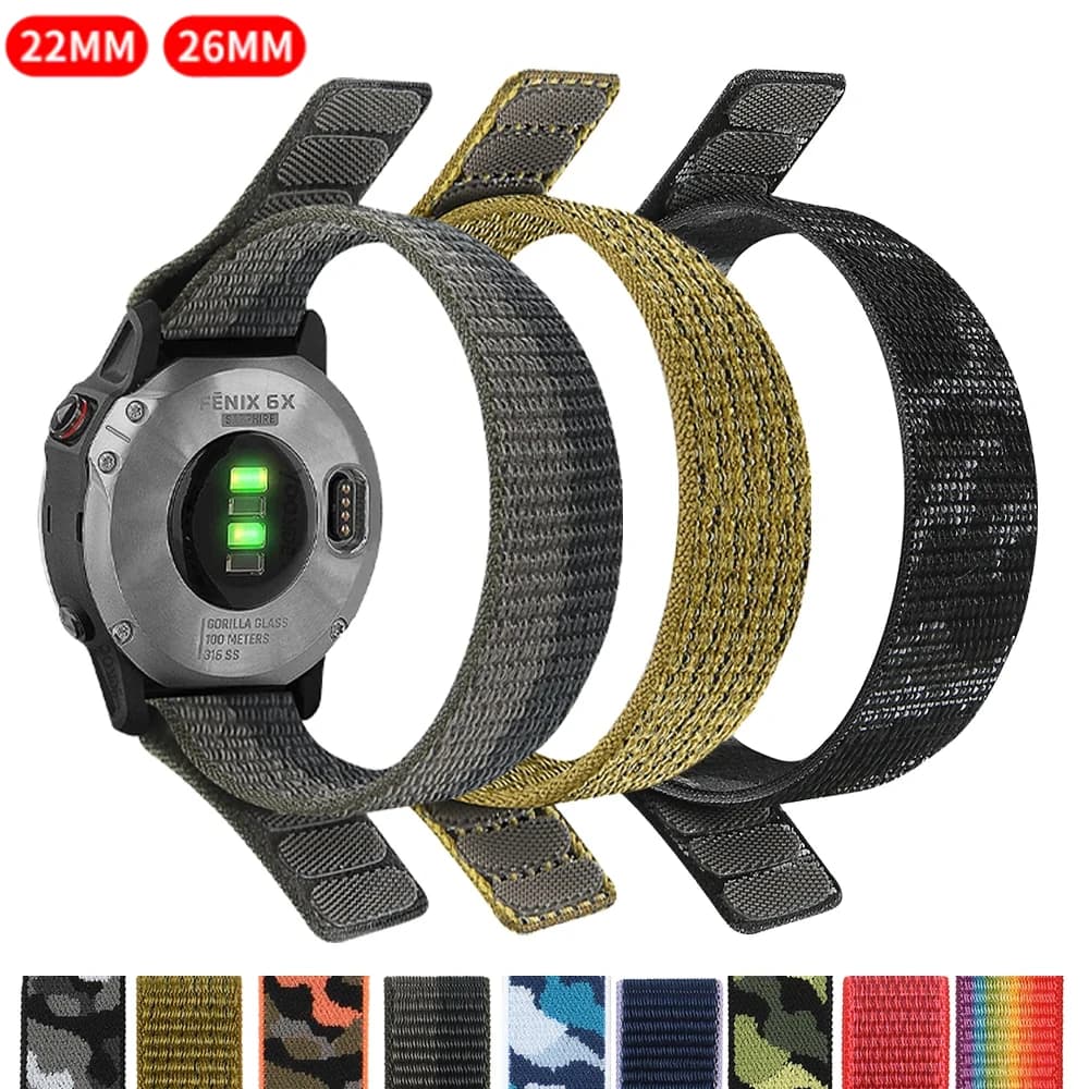 22mm 26mm QuickFit cinturino in nylon per Garmin Fenix E 8 47mm 51mm 7 7X 6X Pro cinturino intrecciato Descent Mk3i 51mm Enduro 3 braccialetto