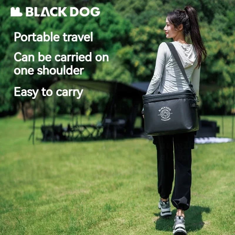 Naturehike BLACKDOG Borsa Termica 20L per Picnic e Campeggio, Frigorifero Portatile, Contenitore Termico per Pranzo, Zaino Isolante in PVC