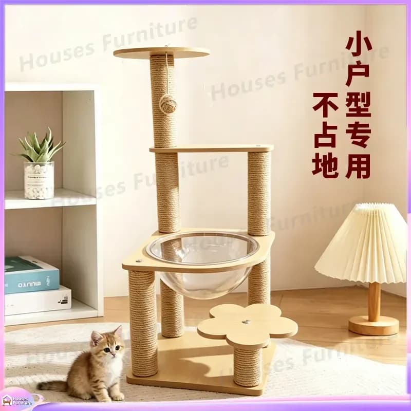 Large Cat Tree with Condo Hammock Scratching Posts Sisal Wrapped Posts Multiple Perches and Platforms for Cats Indoor