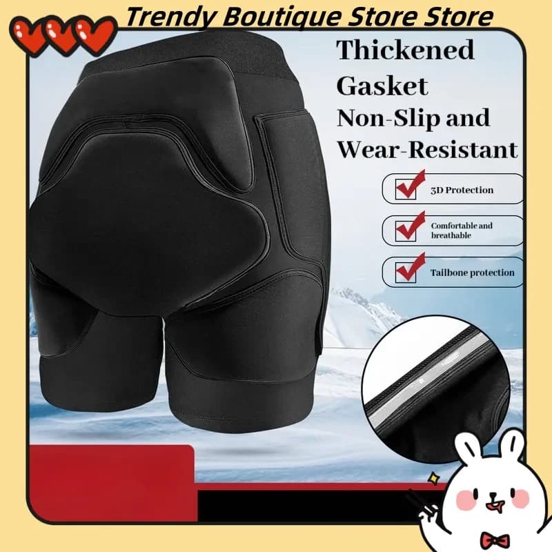 Pantaloncini imbottiti per la protezione dell'anca per adulti, cuscinetti protettivi 3D ispessiti, antiscivolo, traspiranti, resistenti all'usura, per snowboard e pattinaggio su ghiaccio