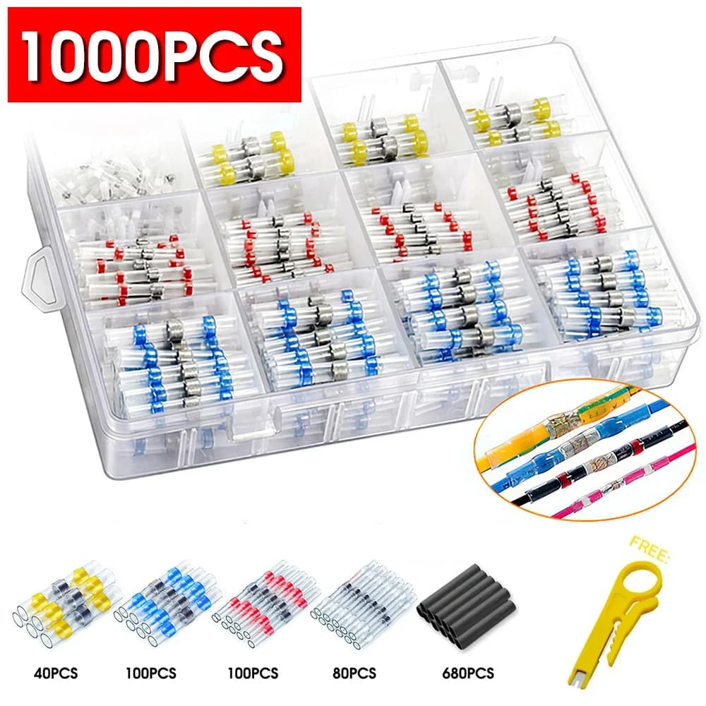 50/100/300/800/1000 pcs Practical Electric Seal Waterproof Thermo-extinguishing Terminals Welding Handle Wire Connectors