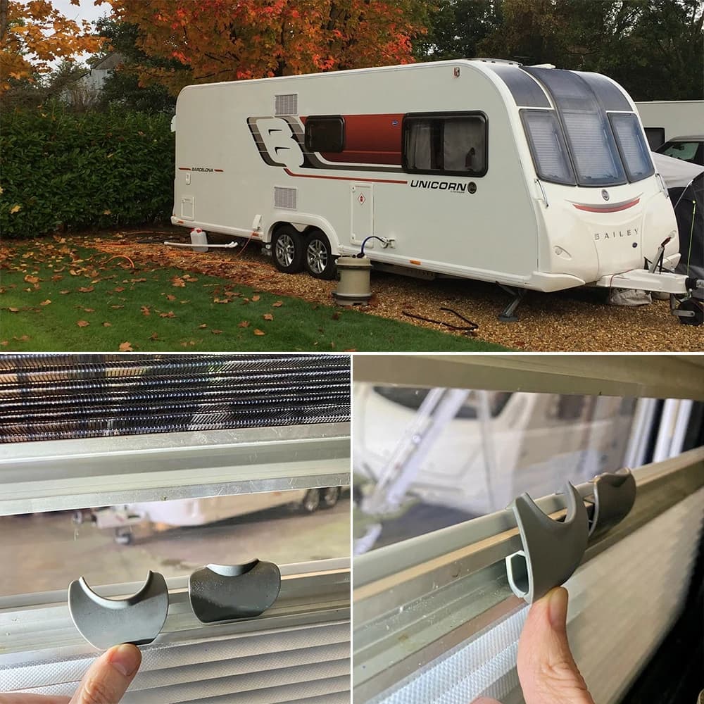 RV Horrex Duo Plisse Excellent Window Blind & Fly Screen Catch/Clip Caravana Window Protection Lock Catch Clip Camper Accessorie