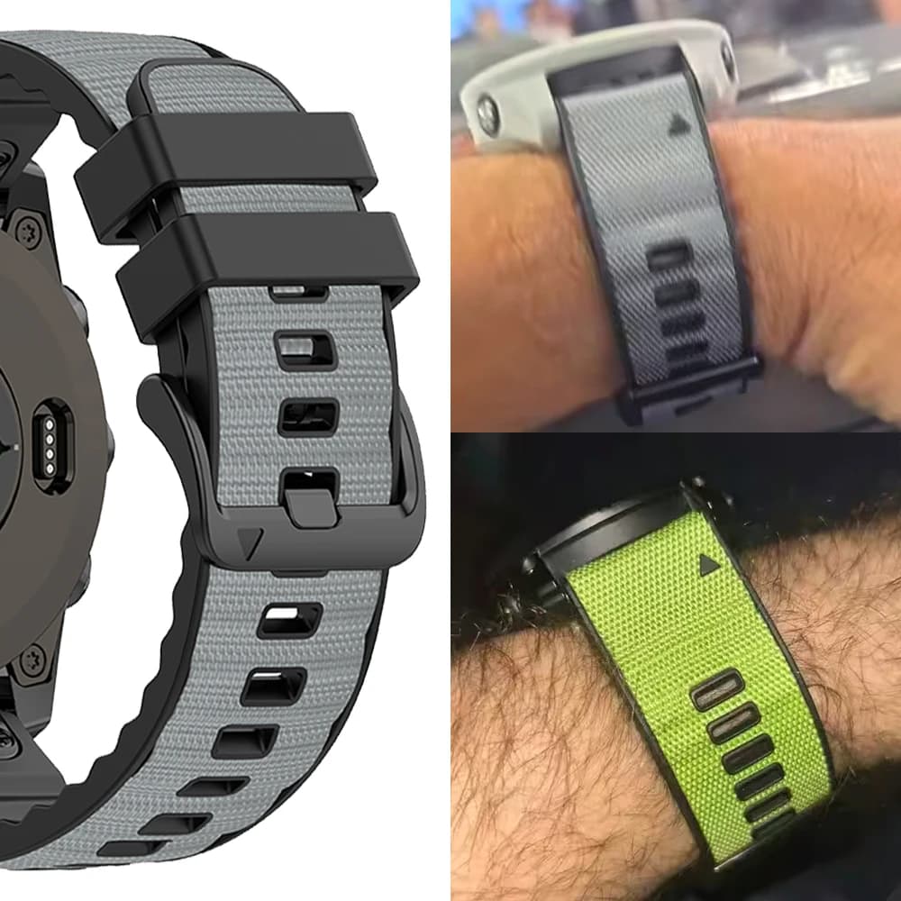 Cinturino Sportivo QuickFit 22 26mm in Nylon e Silicone per Garmin Enduro 3, Tactix 8 7 AMOLED, MARQ Gen 2, Instinct 2X 3, Fenix 8Pro 7x 6