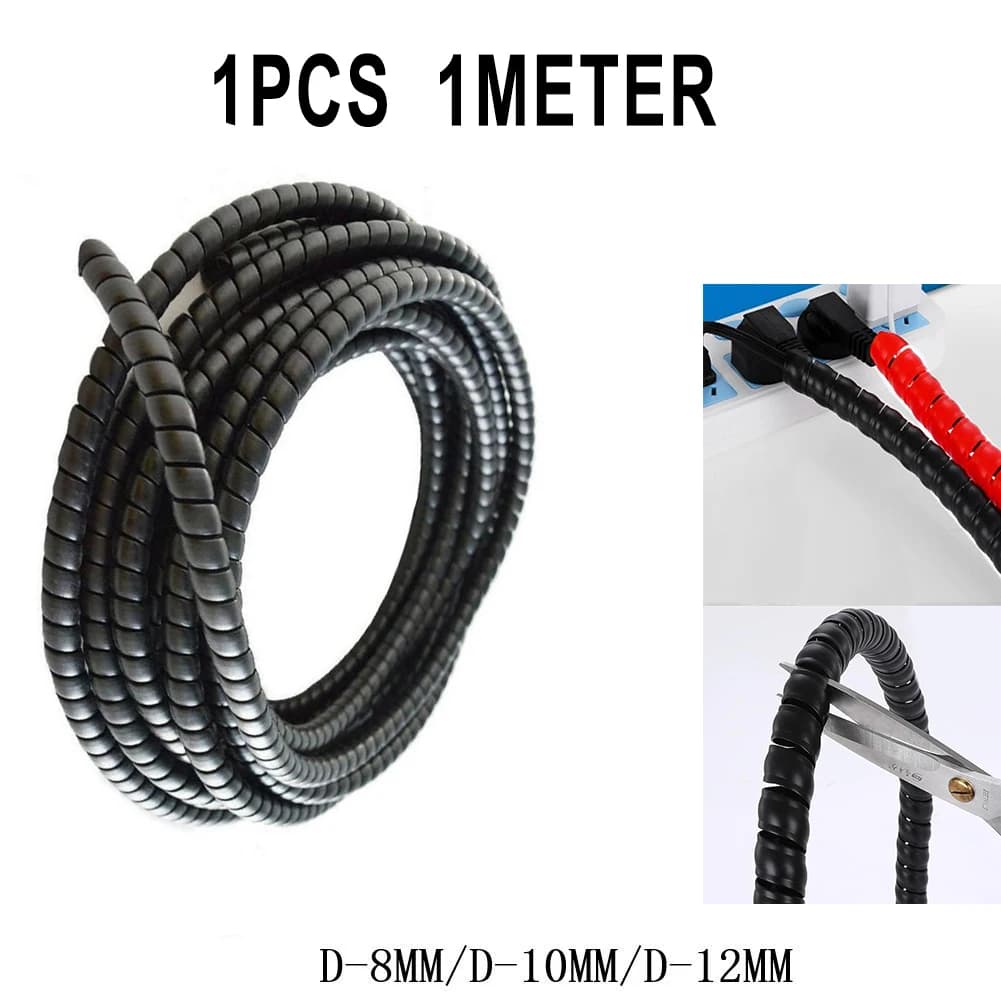1M 8/10/12mm Guaine di protezione del cavo Protezione del tubo idraulico Avvolgimento a spirale Filo flessibile Organizzatore Manicotto isolante per tubi