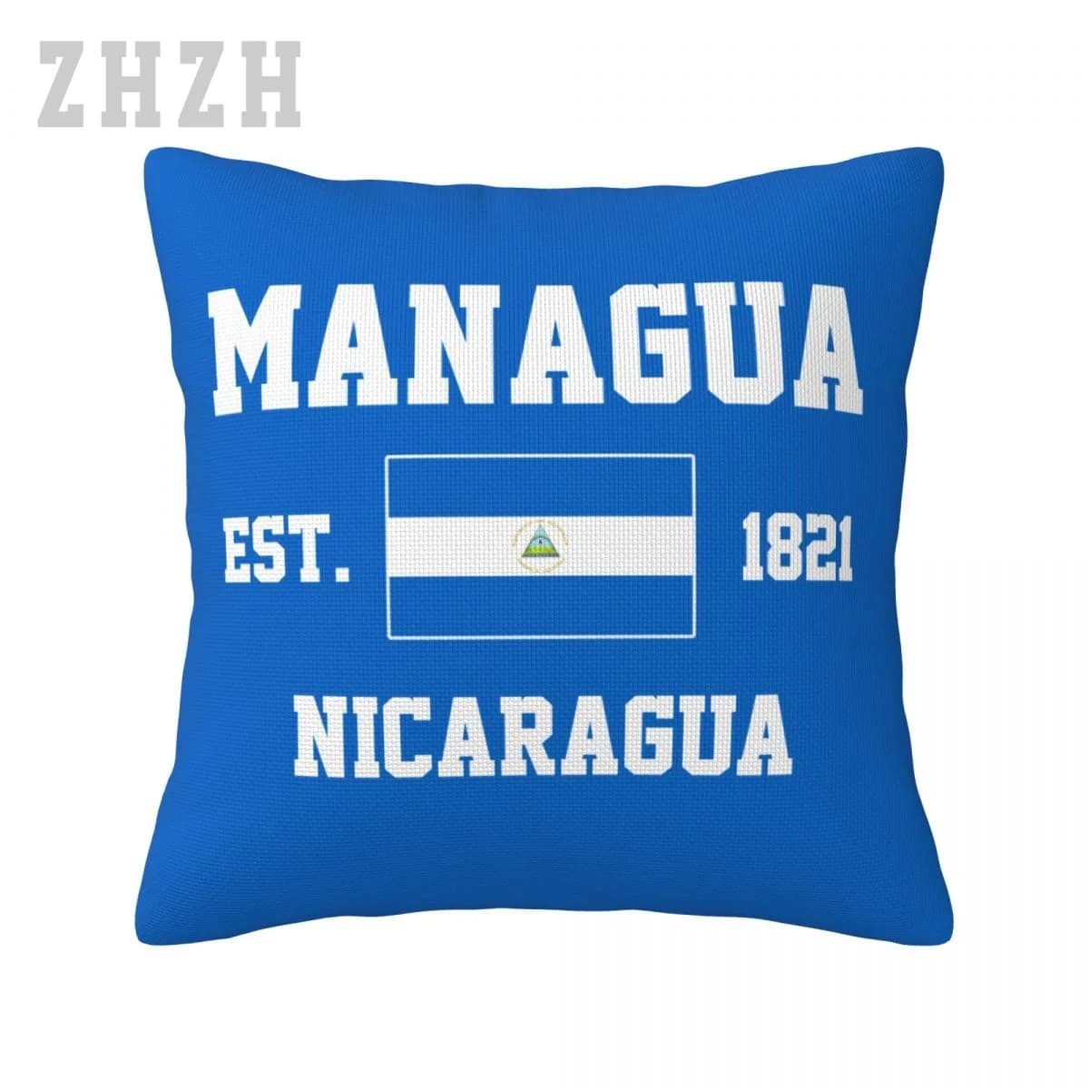 Linen Pillowcases Nicaragua EST.1821 Managua Capital Throw Pillow Cover Family Home Decor Sofa Car Waist Cushion