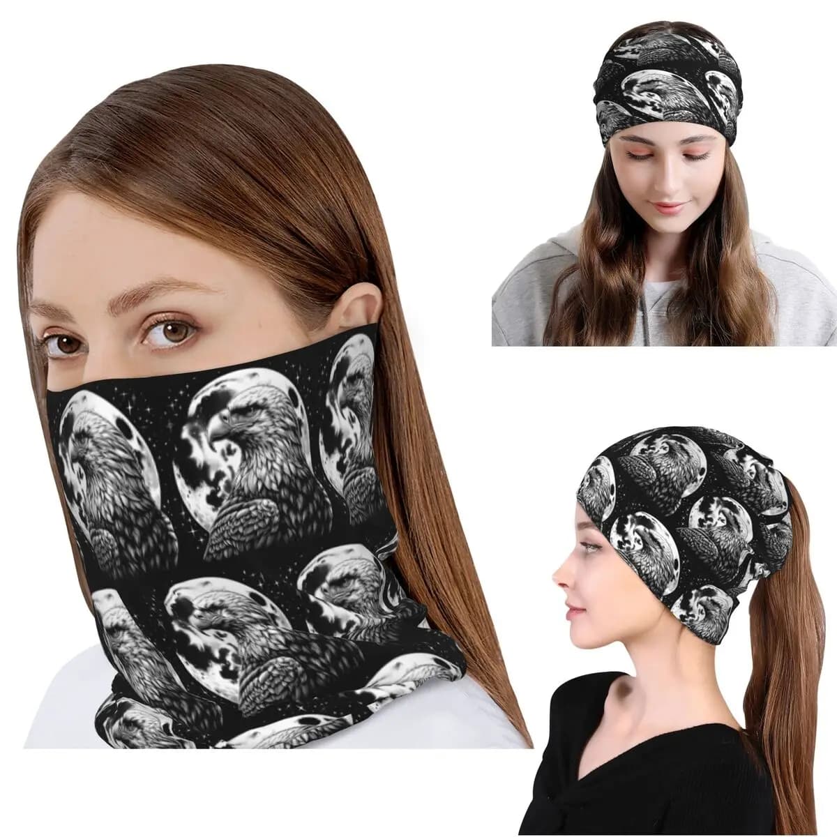 Bandana Eagle, Scaldacollo, Maschera, Sciarpa, Fascia per la testa multifunzione, Berretto, Cappello, Unisex, Traspirante