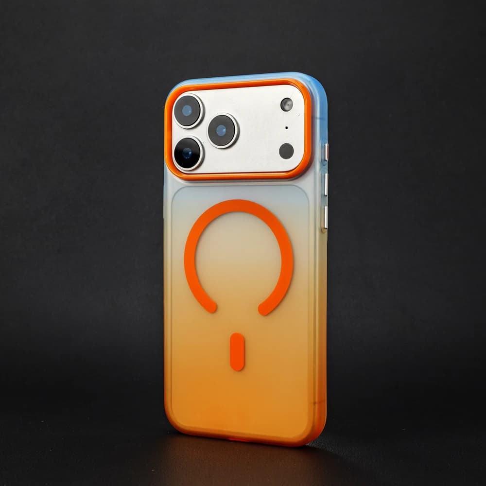 Magnetic Matte Gradient Phone Case For iPhone 18 17 16 15 Pro Max For MagSafe Wireless Charging Shockproof Protective Cover