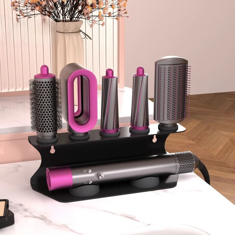 Portaoggetti per asciugacapelli senza fori, asta arricciacapelli multifunzione, piastra per capelli, portaoggetti per accessori per asciugacapelli da bagno
