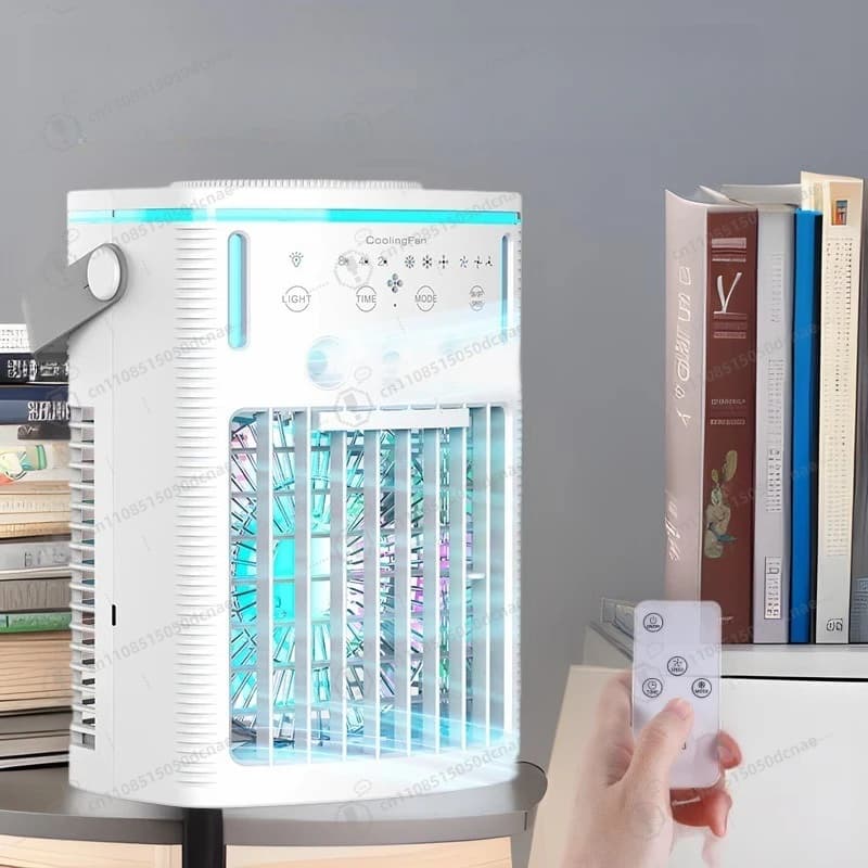 Mini Raffrescatore d'Aria con Serbatoio da 1L, Ventilatore ad Alta Potenza, Umidificatore Portatile per Casa e Camera da Letto