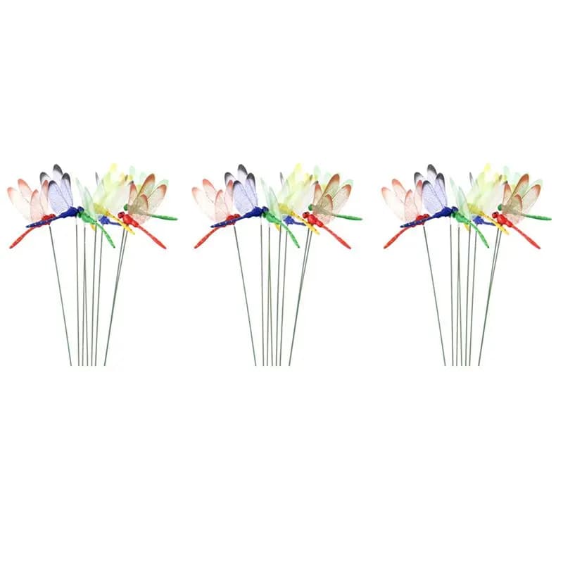 ELEG-36 Artificial Libellules and Butterflies for Garden Decoration, Decorative Floors for Exterior in Libellula Shape, Decorative Sticks for Meadow and Plants