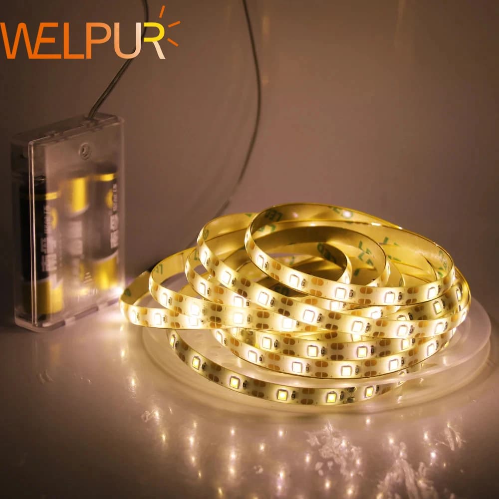 Striscia LED 16.4FT 3AA Alimentazione a batteria Striscia flessibile a LED Decorazione domestica fai da te per TV Sfondo Camera da letto Cucina Illuminazione