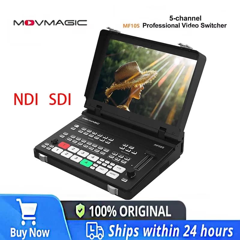 Switcher video SDI Movmagic MF10S /MF10 Schermo da 10", 4 ingressi SDI/HDMI, doppia streaming RTMP, registrazione su scheda USB e SD