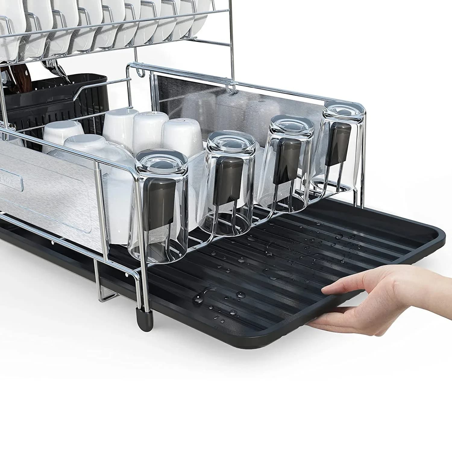 Durable Kitchen Dish Storage Rack Tableware Rack Drain Rack Stainless Steel Multifunctional Tableware Rack Knife Plate Rack