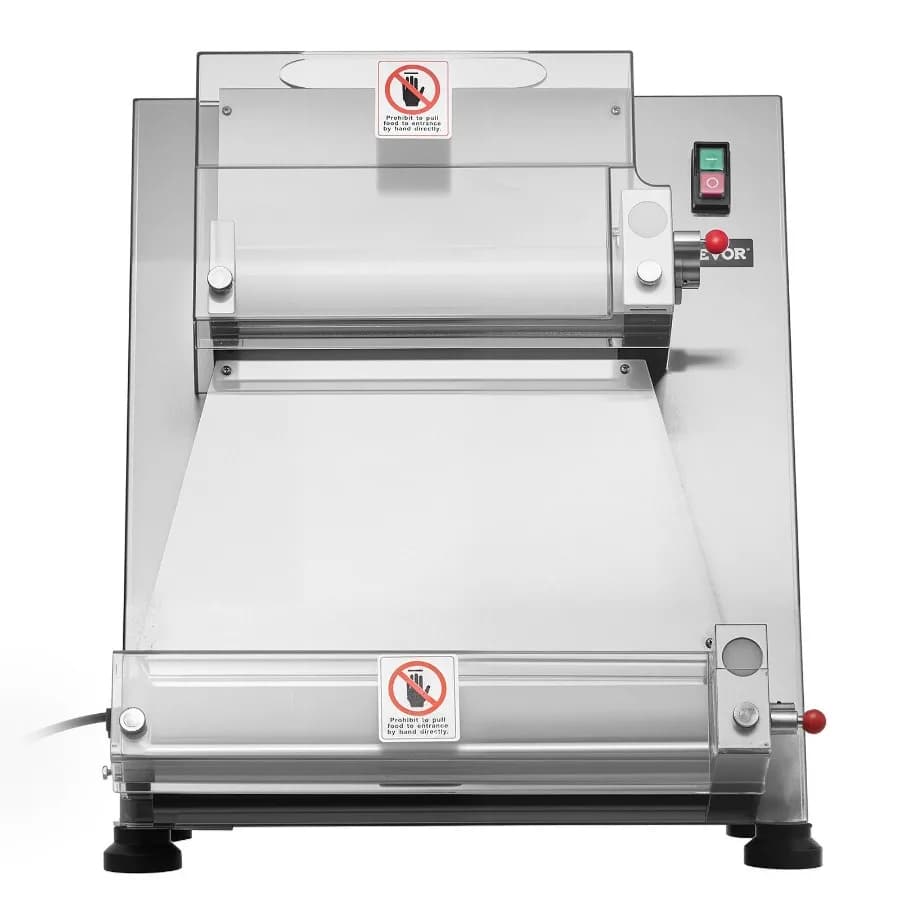 Macchina per Stendere la Pasta per Pizza 3-16 Pollici, Semiautomatica in Acciaio Inox, Pressa per Pizza Commerciale Elettrica 390W, Macchina per Pasta 26