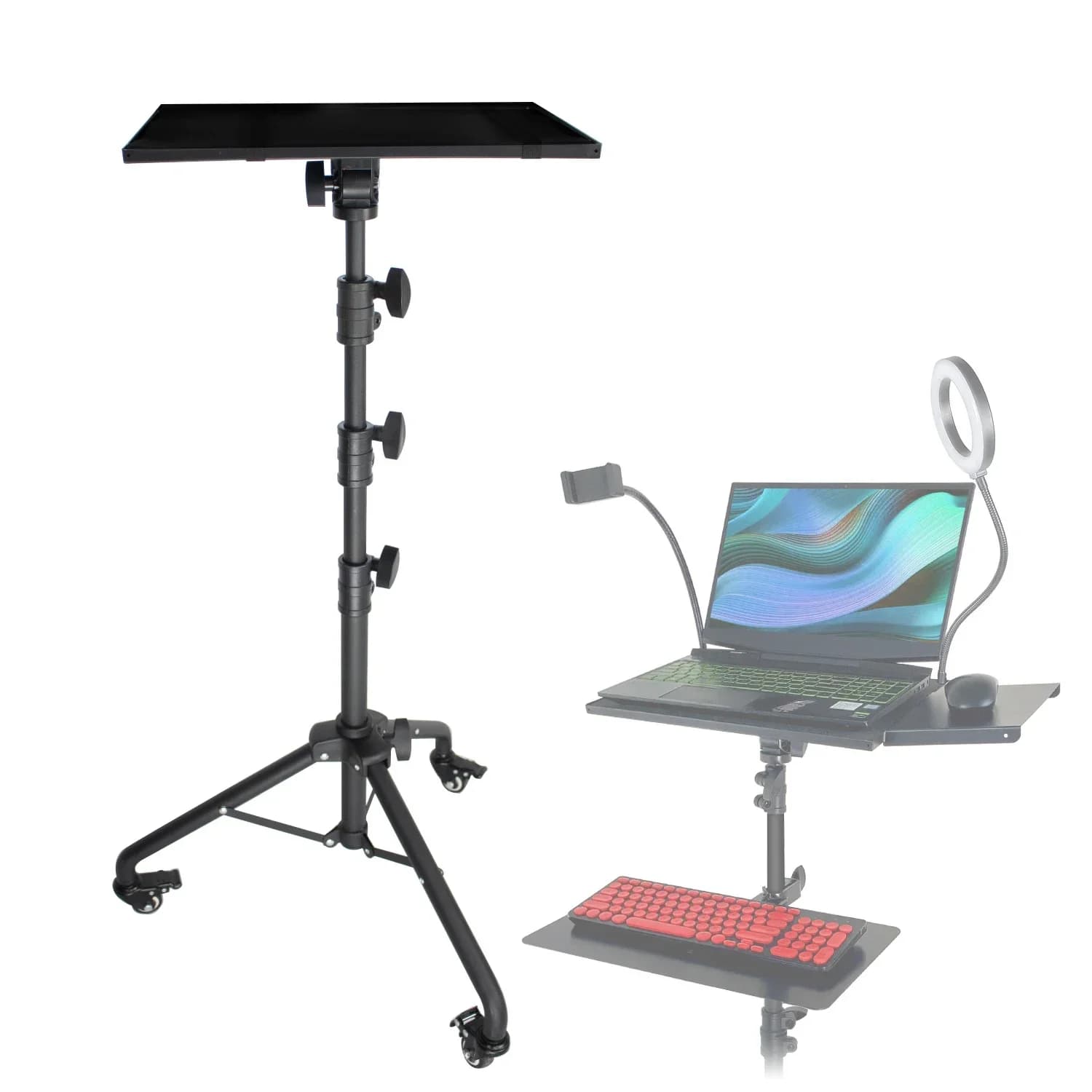 Tripod Base Laptop Stand Portable Equipment for Projector Audio Mixer Tiktok Streaming Live Show Studio Video Production Lecture