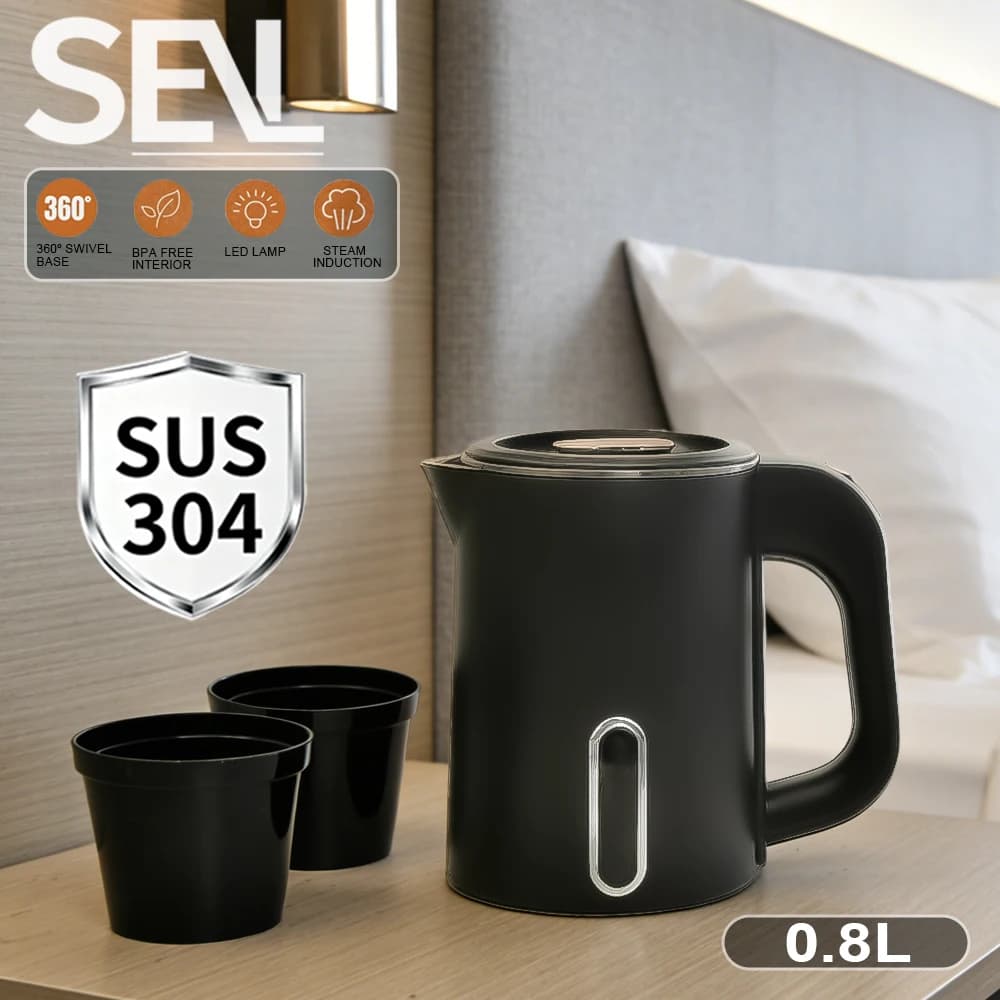0.6 Liter Stainless Steel Travel and Home Electric Kettle, Suitable for Travel, Home Travel, Business Travel and Hotel Use, Electric Teake